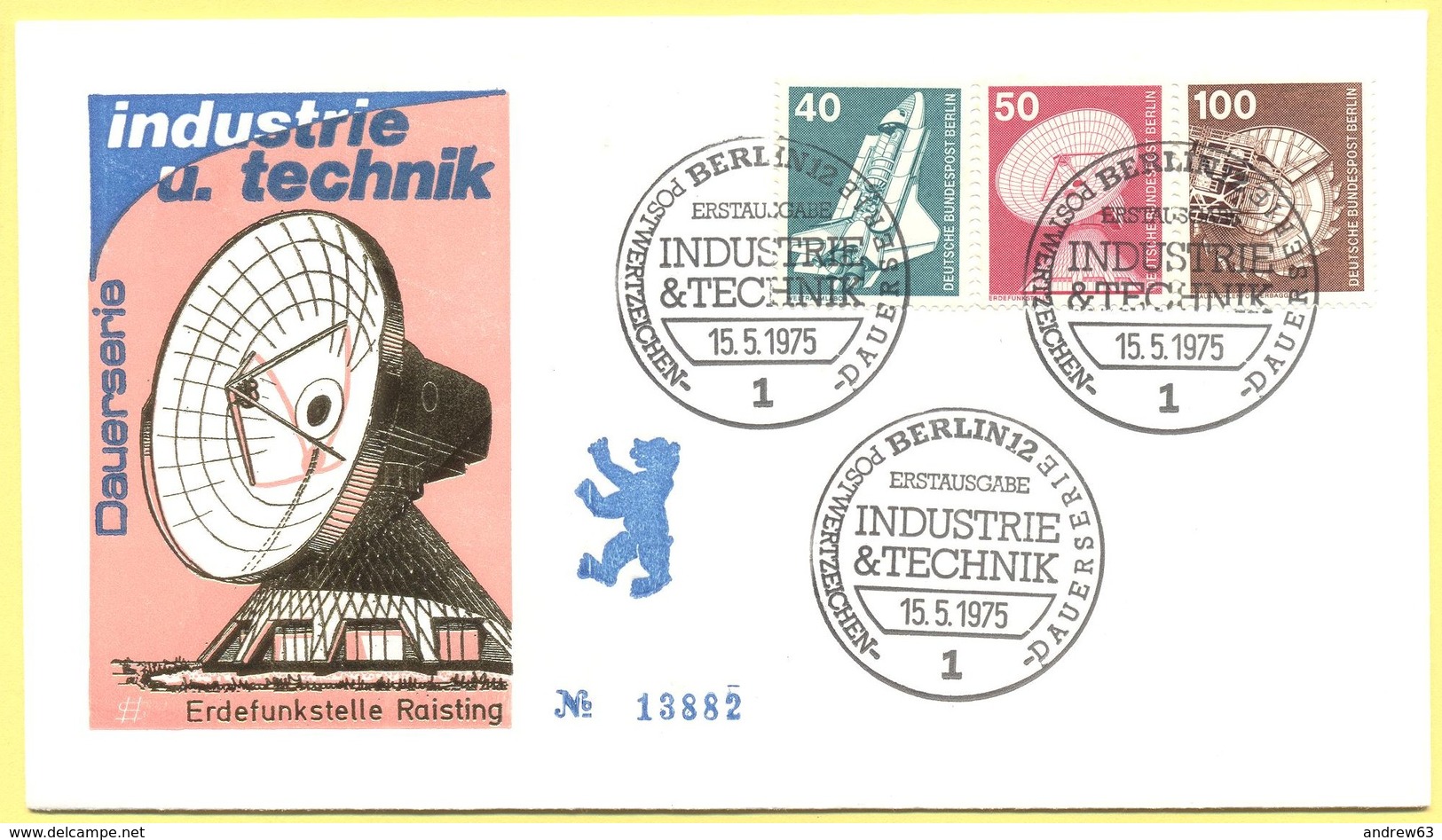 GERMANIA - GERMANY - Deutschland - ALLEMAGNE - Berlin - 1975 - 40 + 50 + 100 Industrie Und Technik - FDC - Berlin - Altri & Non Classificati