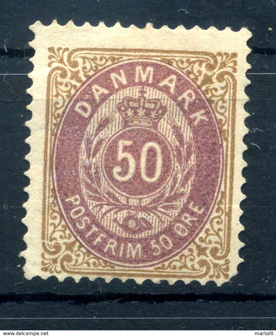 1875-1904 DANIMARCA 50o. * 14x13½ - Nuovi