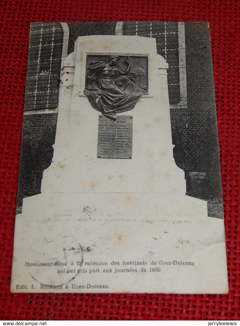 GREZ-DOICEAU  -  Monument élevé à La Mémoire Des Habitants De Grez-Doiceau Aux Journées De 1830 - Grez-Doiceau