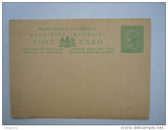 Mauritius Maurice Stationary Post Card Entier Postal Six Cents Mint Back Damaged - Mauritius (...-1967)