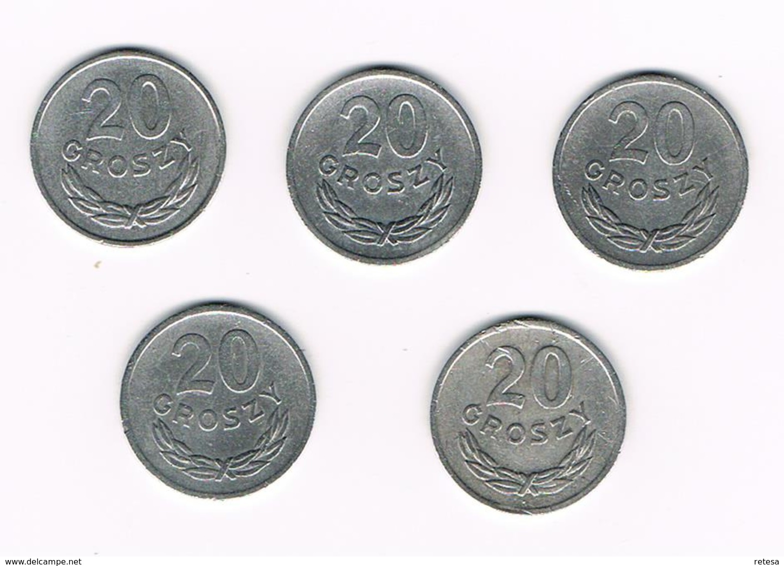 =&  POLEN  5 X 20  GROSZY  1965/68/71/72/76 - Polen