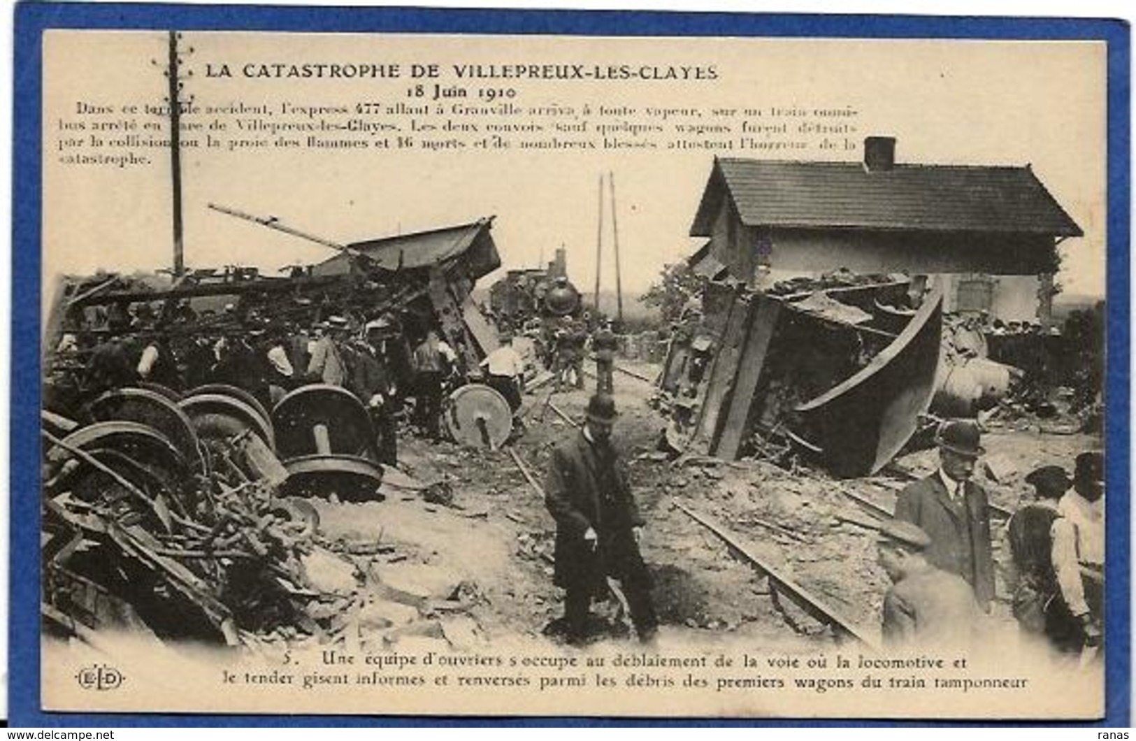 CPA Yvelines 78 Villepreux Les Clayes Déraillement Catastrophe Train  Chemin De Fer Gare Non Circulé - Villepreux