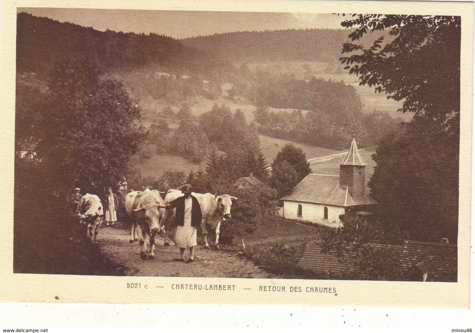 CHATEAU LAMBERT : LE RETOUR DES CHAUMES.ANIMEE PERS.ET VACHES .N.CIRCULEE.T.T.B.ETAT.PETIT PRIX.COMPAREZ!!! - Andere & Zonder Classificatie