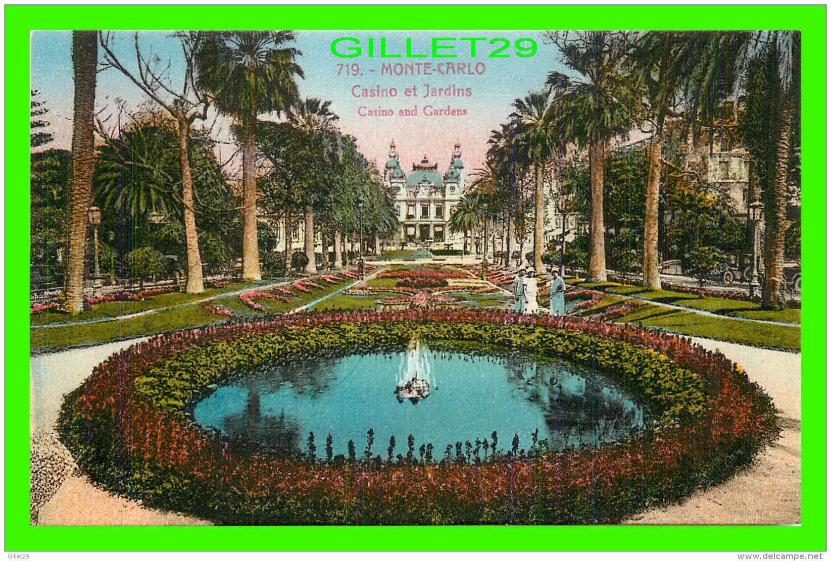 MONTE-CARLO, MONACO - CASINO ET JARDINS - ANIMÉE - EDITION GILETTA - ÉCRITE EN 1925 - - Monte-Carlo