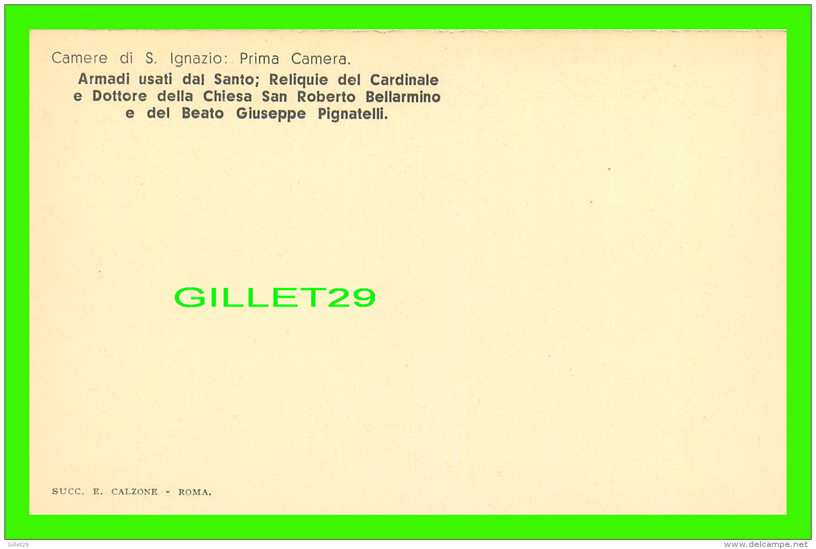 RELIGIONS - ARMADI USATI DAL SANTO, RELIQUIE DEL CARDINALE E DOTTORE DELLA CHIESA SAN ROBERTO BELLARMINO - E. CALZONE - - Eglises Et Couvents