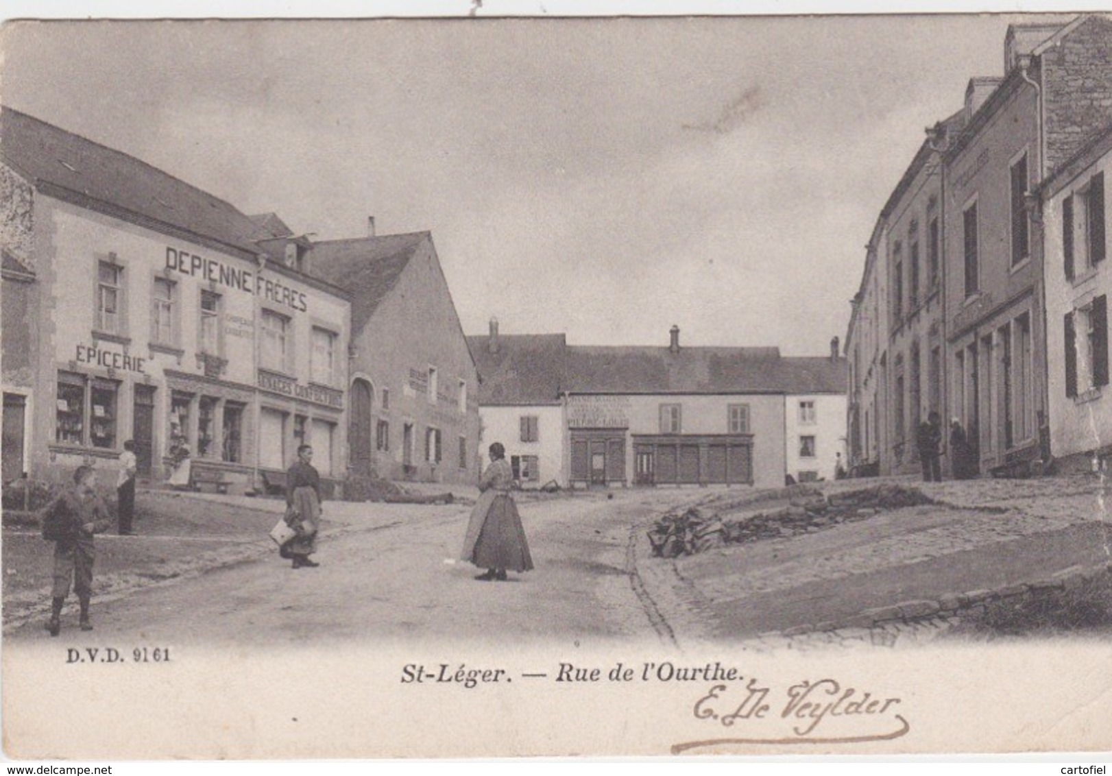 ST-LEGER-RUE DE L'OURTHE-CARTE PRECURSEUR ANIMEE-ENVOYEE VERS ALOST-1903-TOP-CARTE-VOYEZ LES 2 SCANS ! ! ! - Saint-Léger