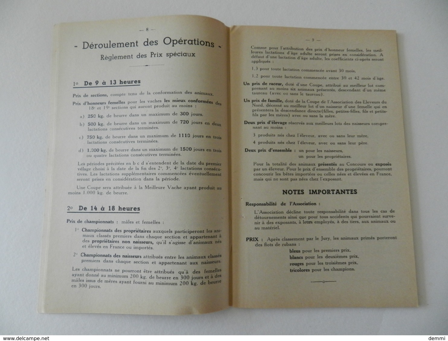 Cambrai - Programme Du Concours Départemental 09/1953 - Association Des Eleveurs Du Nord - Française Frisonne Pie-Noire - Programmes