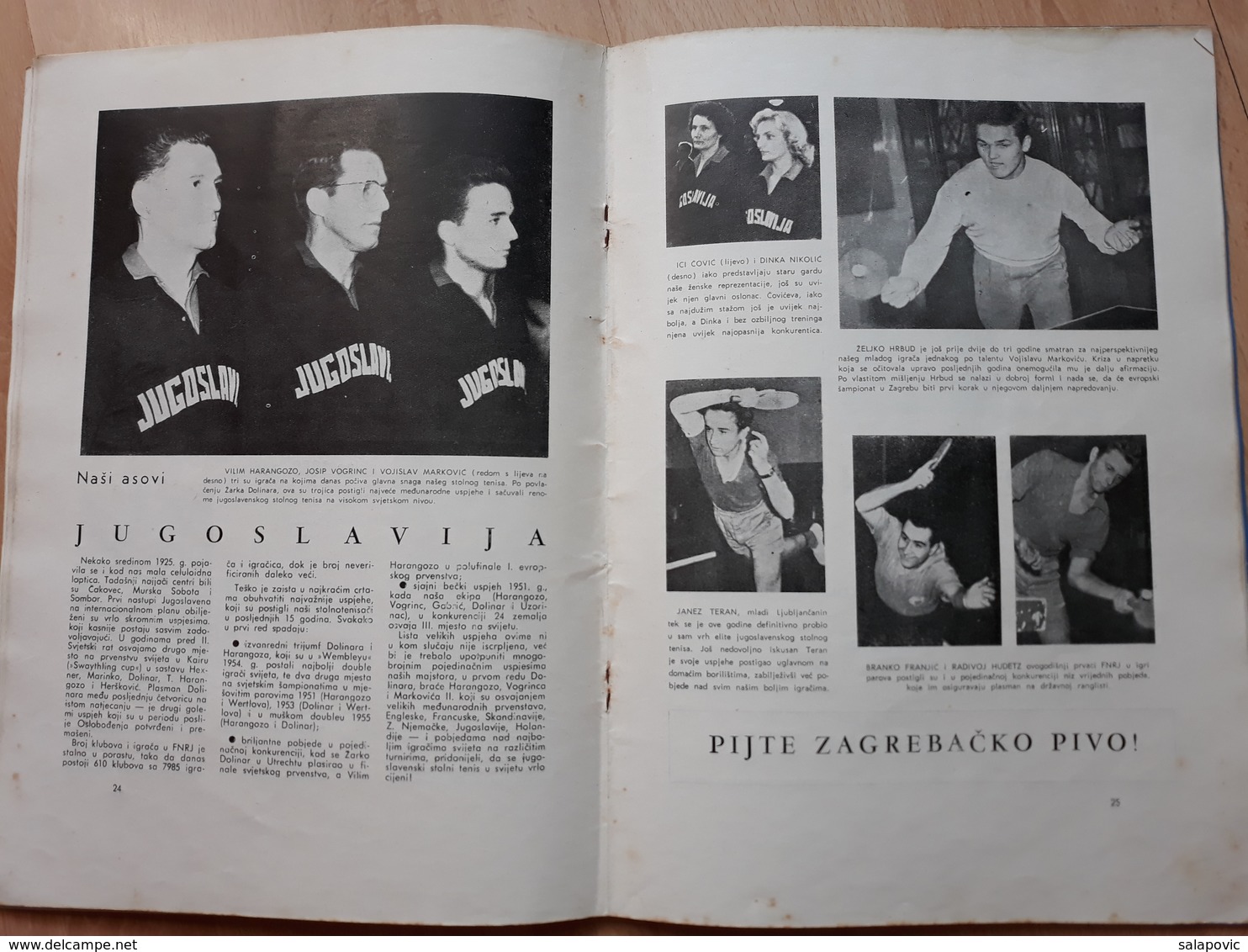 Table Tennis, Yugoslavia Zagreb European Championship 1960 Brochure - Tennis De Table
