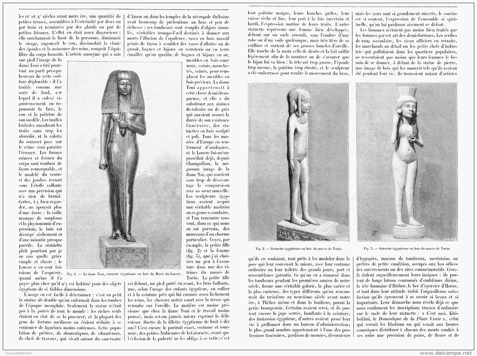 LA DAME TOUI Au LOUVRE Et La SCULTURE INDUSTRIELLE SUR BOIS En EGYPTE   1895 - Other & Unclassified