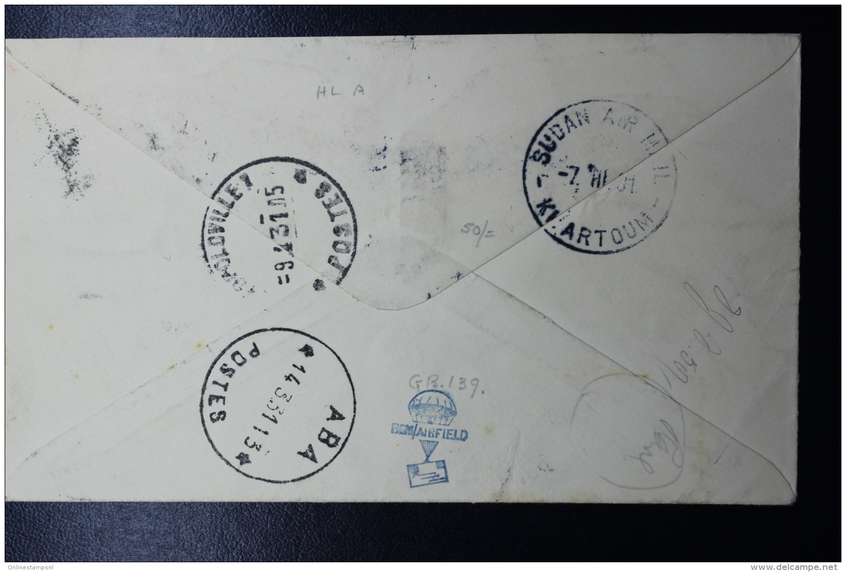 UK:  Cover By Imperial Airways 1931 To Khartoum, Aba, Leopoldville In Belgium Congo - Lettres & Documents