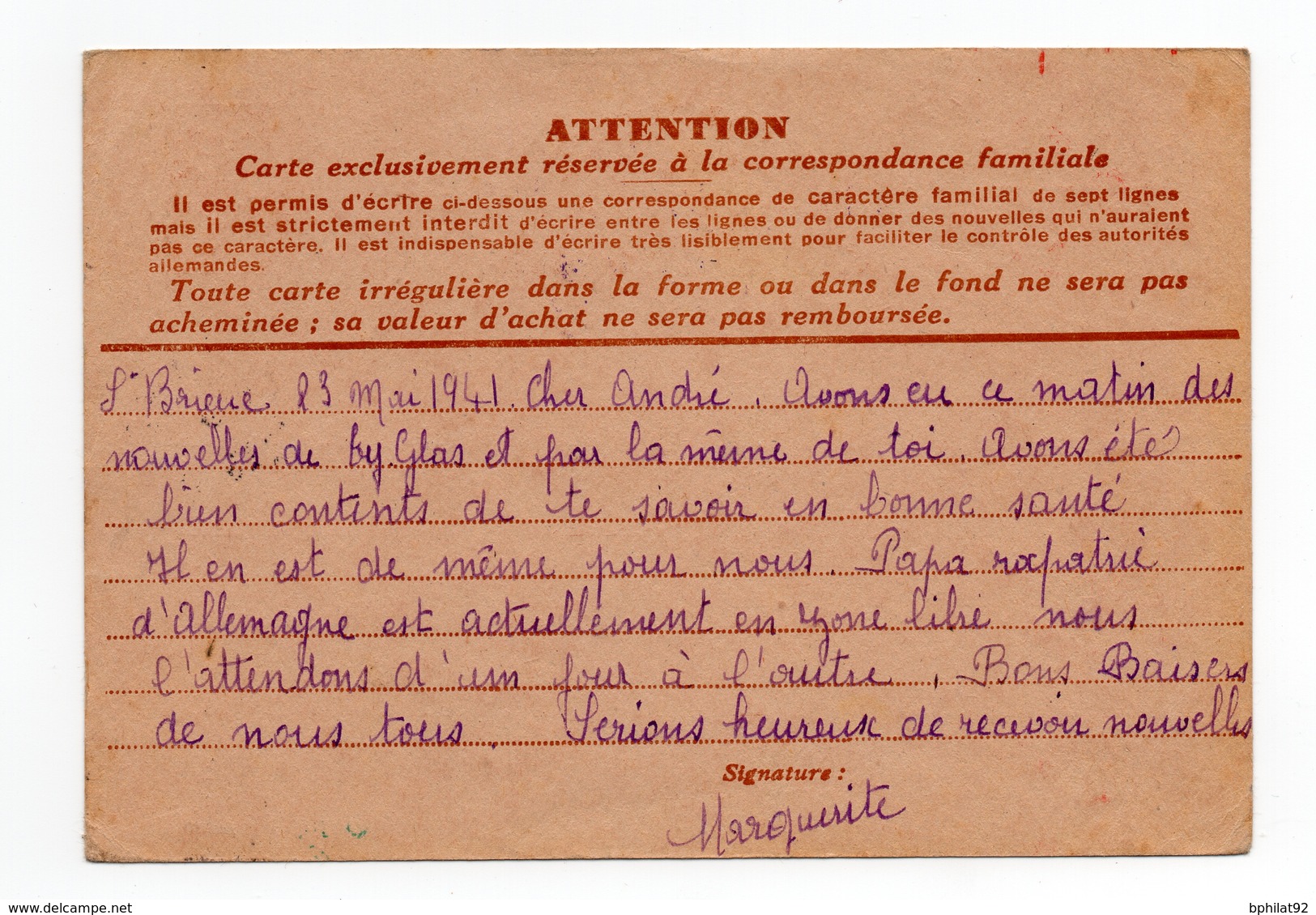 !!! ENTIER POSTAL IRIS DE 1941 POUR LE TORPILLEUR BASQUE, BATIMENT IMMOBILISE A ALEXANDRIE - Guerre De 1939-45