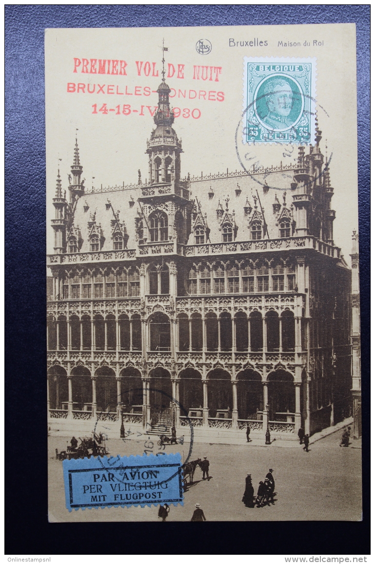 Belgium:  Airmail Cover  First Night Flight   Brussels - London - Andere & Zonder Classificatie