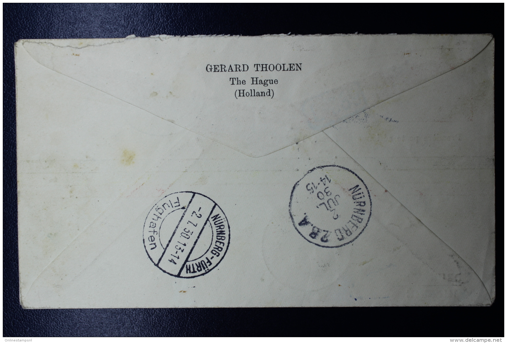 Belgium:  Airmail Cover  OBP PA 1 First Flight Du Zoute -&gt; Nurenberg Germany  Special Sabena Cover 1-7-1930 - Other & Unclassified