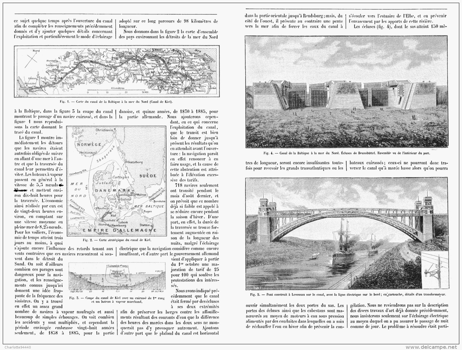 LE CANAL DE LA BALTIQUE à La MER DU NORD  1895 - Autres & Non Classés