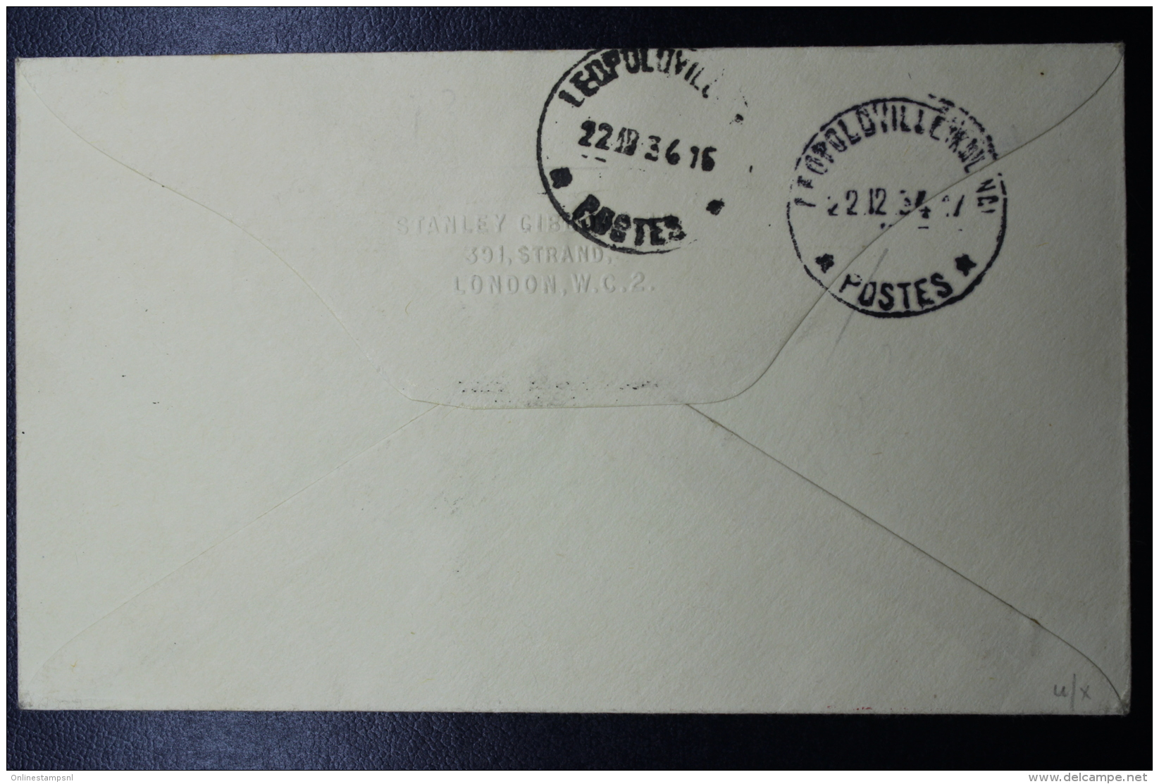 Belgium Airmail Cover Brussel  -&gt; Leopoldville, Raid Rubin , 15-12-1934 Mixed Stamps Muller 177A - Altri & Non Classificati