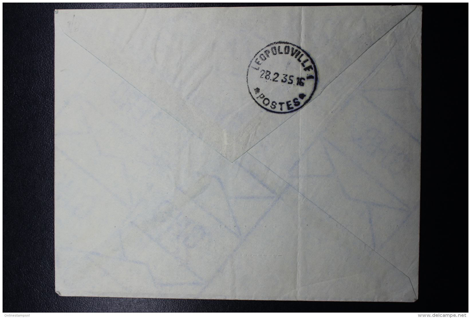 Belgium Airmail First Flight Cover Brussels -&gt; Leopoldville 23-2-1935 Sabena - Andere & Zonder Classificatie