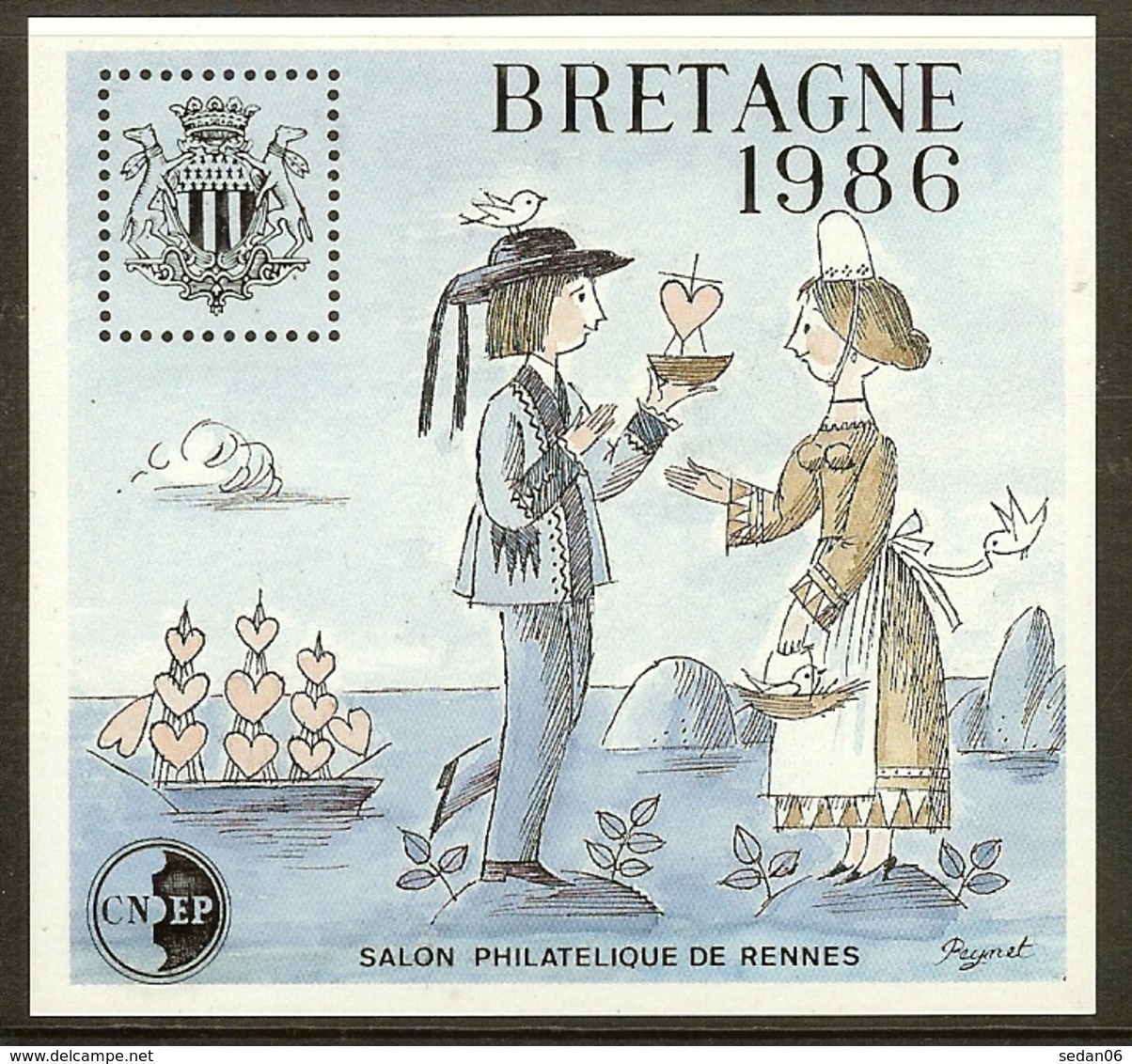 FRANCE Bloc CNEP N°7A (Type II) (BRETAGNE 1986) - Cote 11.00 € - CNEP