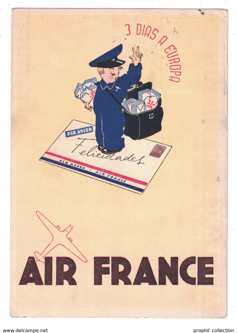 ARGENTINE CP AIR FRANCE - TARJETA AEROPOSTAL 1939 - BUENOS AIRES Pr SECTEUR POSTAL 307 (MILITAIRE) - Poste Aérienne