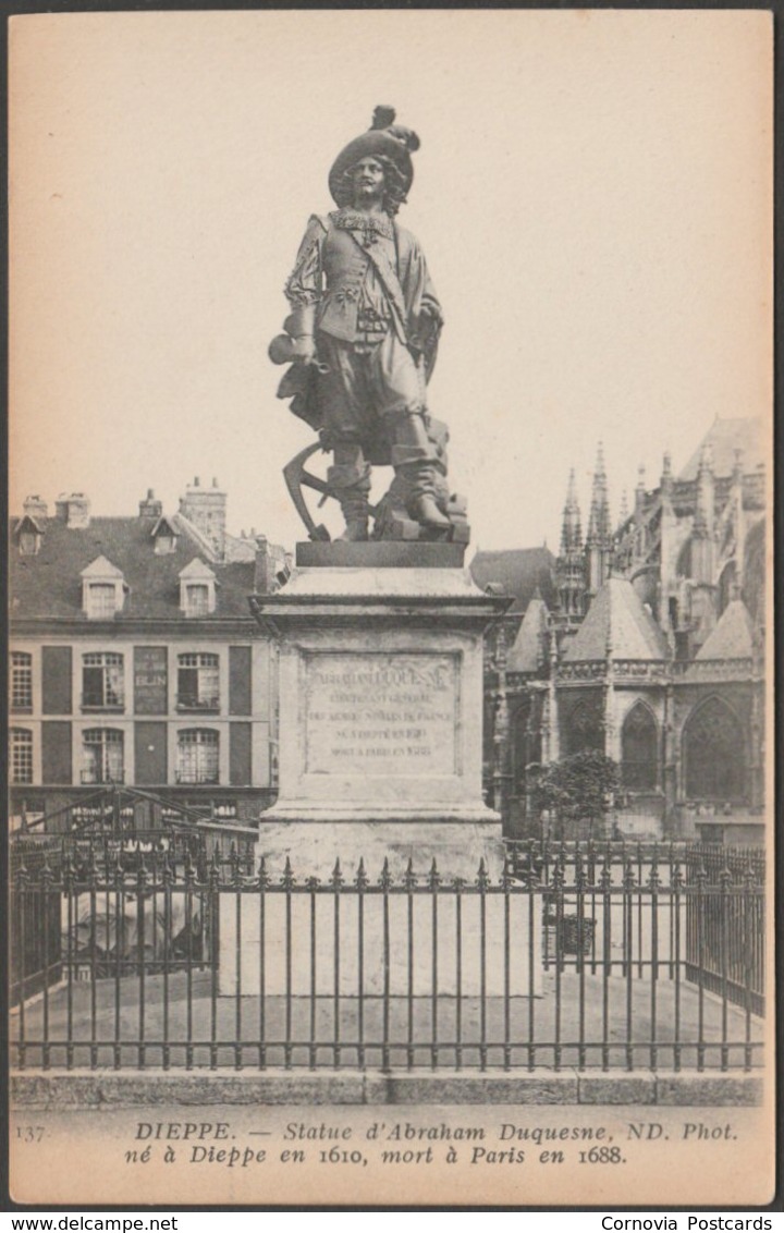 Statue D'Abraham Duquesne, Dieppe, C.1910 - Neurdein CPA ND137 - Dieppe