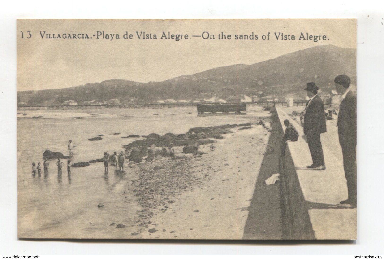 Vilagarcía De Arousa / Villagarcía - Playa De Vista Alegre - Old Spain Postcard - Pontevedra