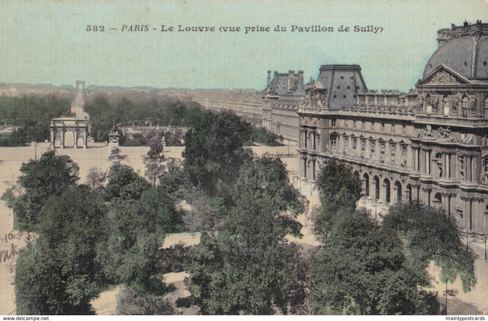 AP09 Paris, Le Louvre Vue Prise Du Pavillon De Sully - 1907 Pc, Postage Due - Louvre