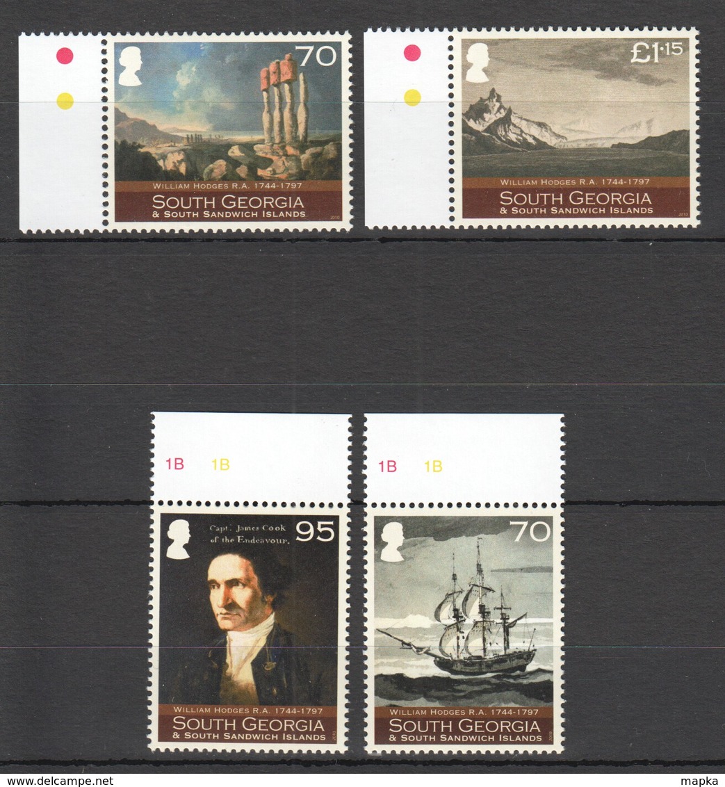 QQ300 2010 SOUTH GEORGIA SHIPS & BOATS WILLIAM HODGES 1744-1797 1SET MNH - Ships