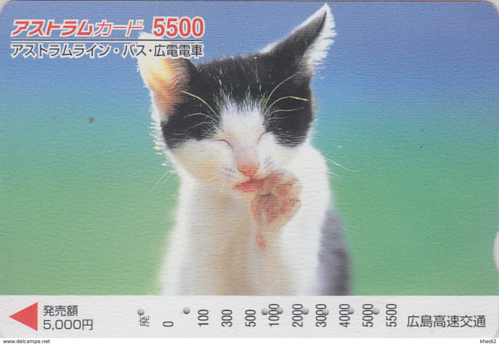 Carte Prépayée Japon - ANIMAL - CHAT 5500 - CAT Japan Prepaid Card - KATZE - GATTO - GATO - FR 4656 - Chats