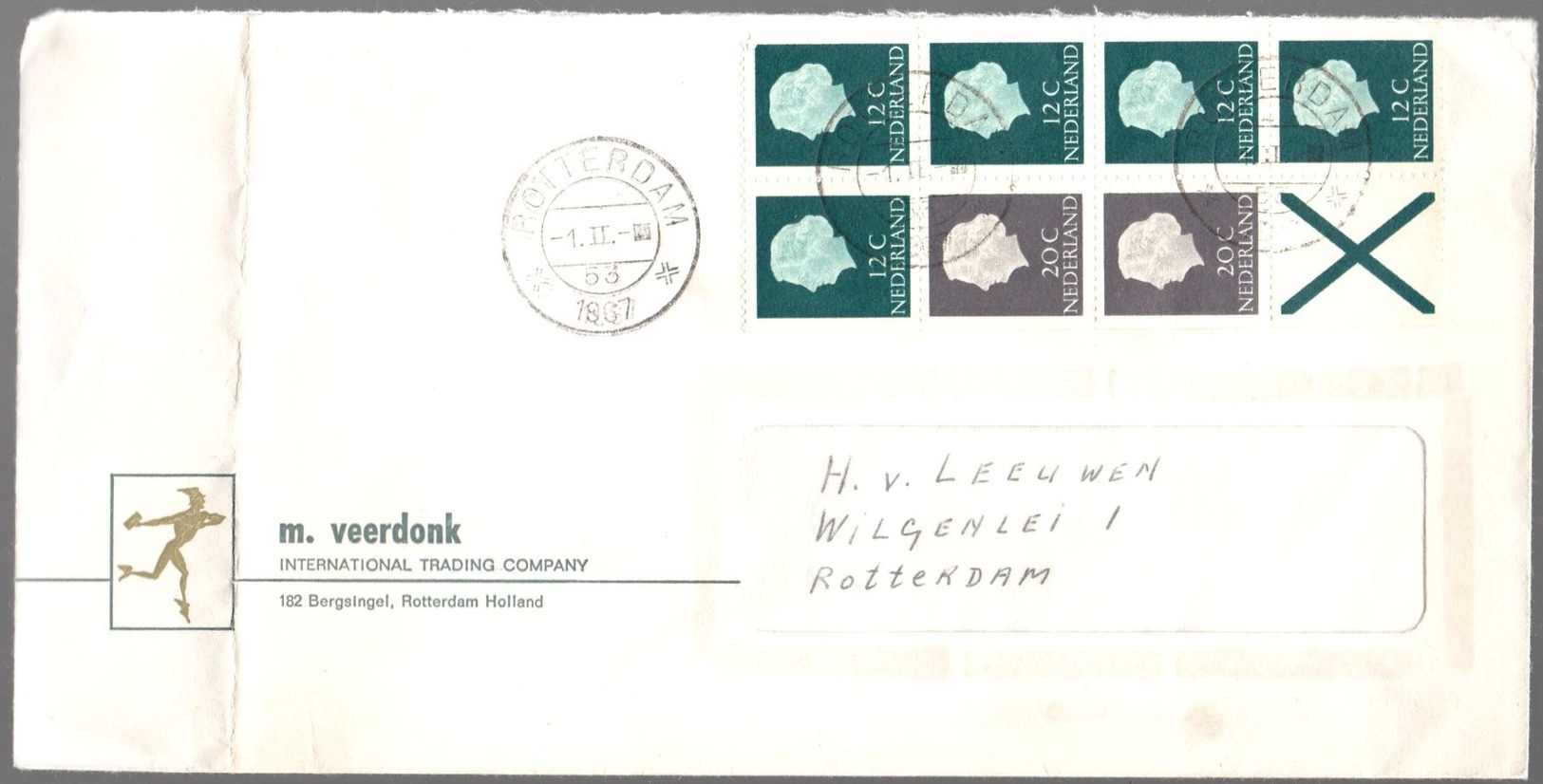 Booklet On Cover (PROBABLY FDC) 1967 Veerdonk Bergsingel Roterdam (LA25-22) - Covers & Documents