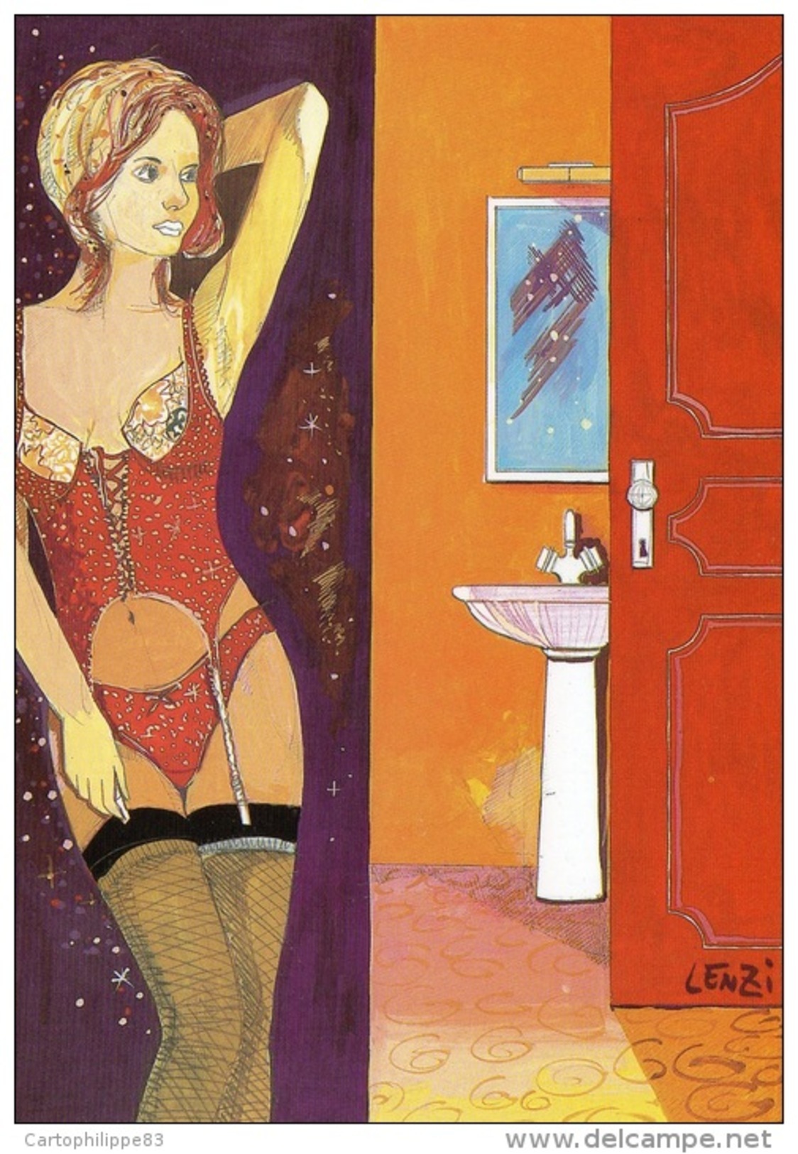 ILLUSTRATEUR LENZI FEMME NUE JARRETELLE CLUB NEUDIN N° 122 EROTIQUE - Lenzi