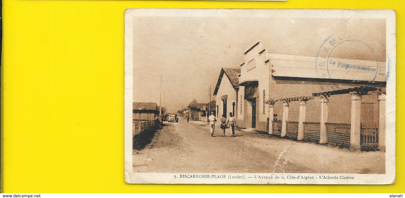 BISCAROSSE PLAGE Rare L'Atlantic Cinéma Av. De La Côte D'Argent (Popineau) Landes (40) - Biscarrosse