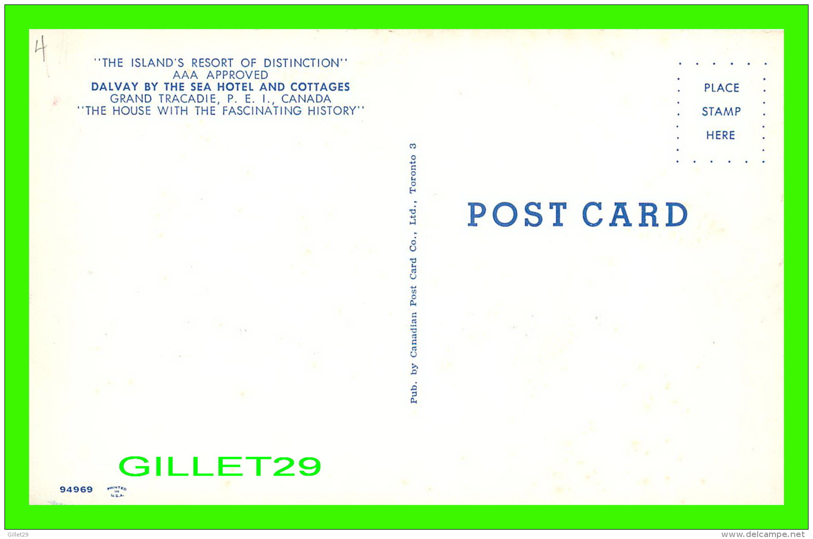 GRAND TRACADIE, PEI - DALVAY BY THE SEA HOTEL AND COTTAGES - CANADIAN POST CARD CO LTD - - Autres & Non Classés