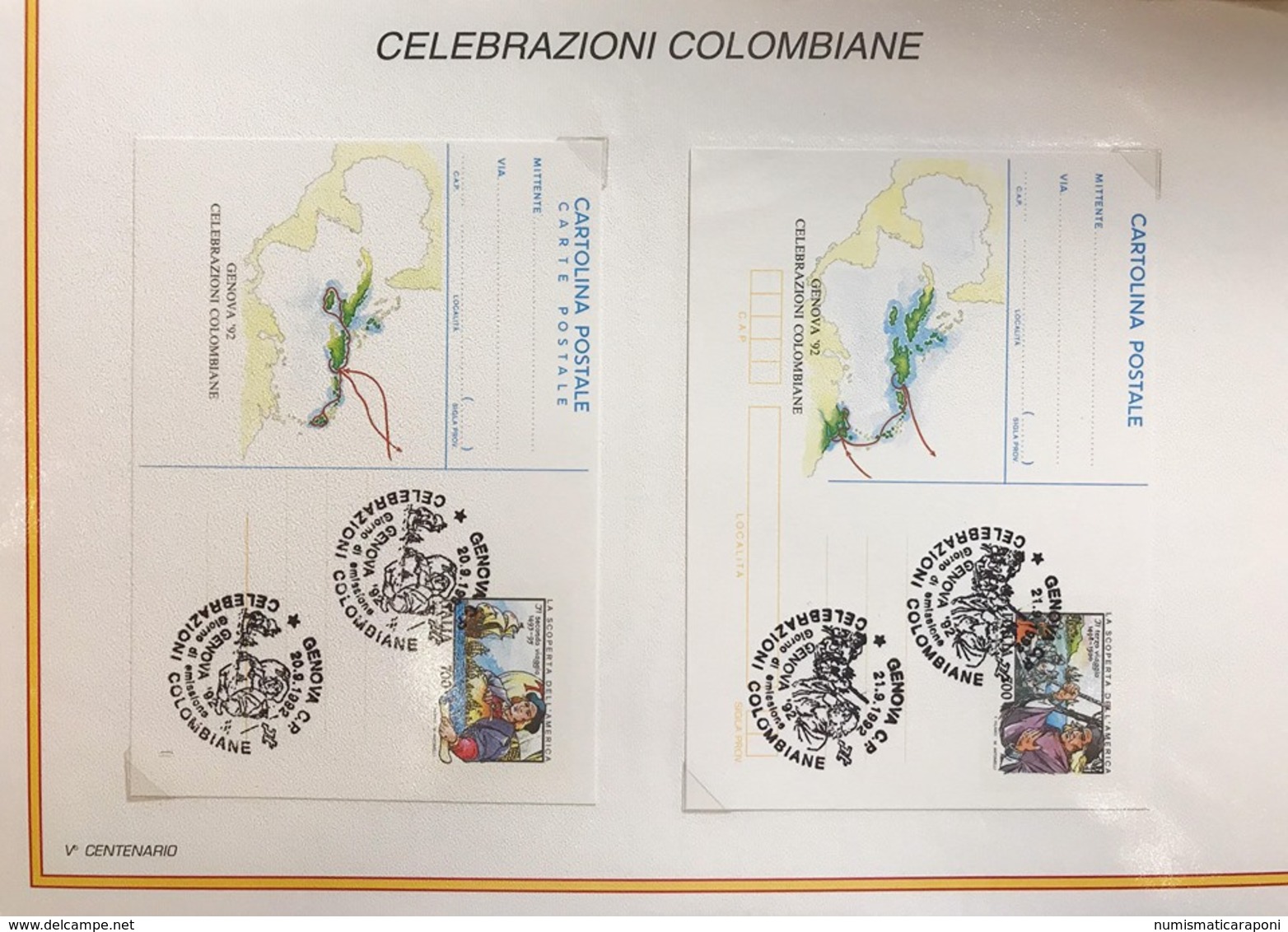 5° centenario della scoperta dell'America 1492-1992 celebrazioni colombiane italia usa spagna portogallo 41 es.