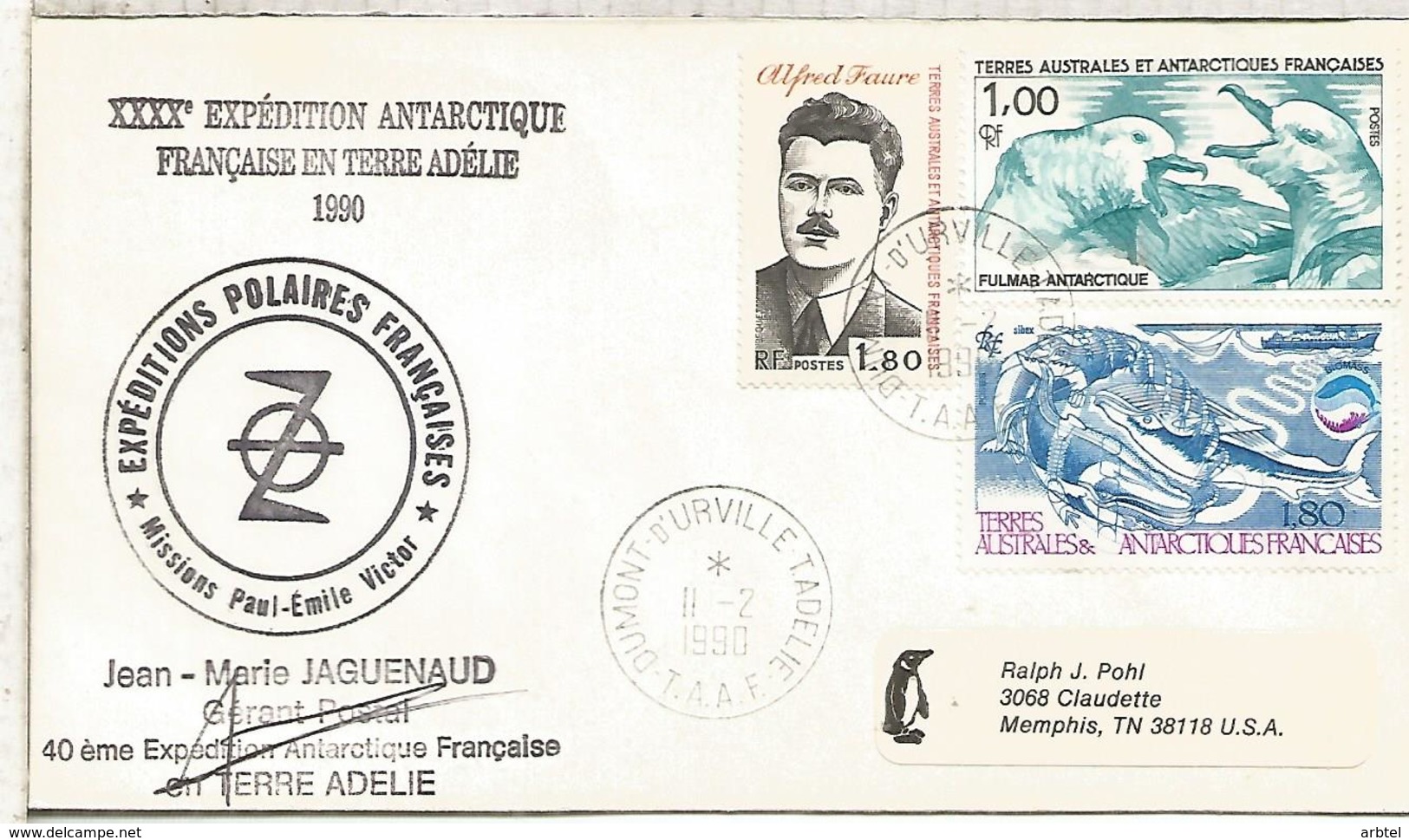 TAAF ANTARTIDA ANTARCTIC 1990 DUMONT D'URVILLE EXPEDITIONS POLAIRES - Estaciones Científicas