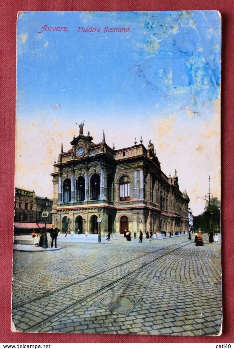 ANVERS THEATRE FLAMAND CON  BINARI DEL TRAM  ED ANTICA PAVIMENTAZIONE - Autres & Non Classés