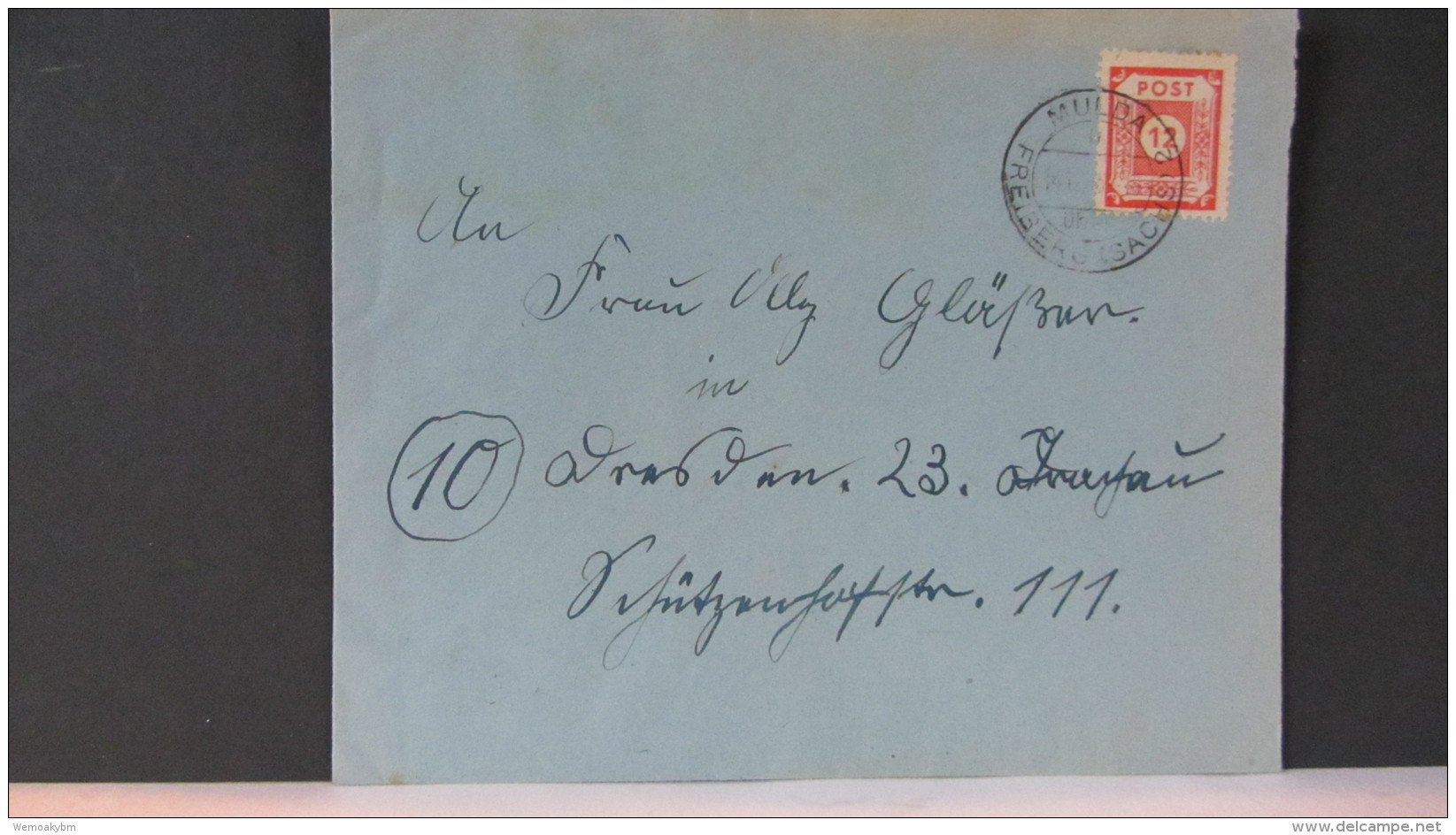 OPD: Fern-Brief 12 Pf Ziffern Rot Aus Mulda über Freiberg Vom 14.12.45 Knr: 60 - Brieven En Documenten