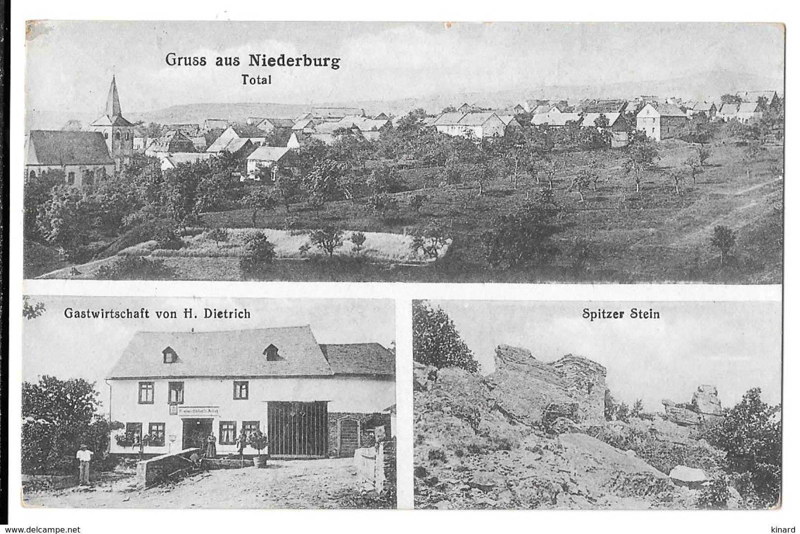 CPA..     NIEDERBURG...GRUSS AUS...GASTWIRTSCHAFT..VON H DIETRICH...  TBE....APRES PREMIERE GUERRE ...   VOIR SCAN - Rhein-Hunsrueck-Kreis