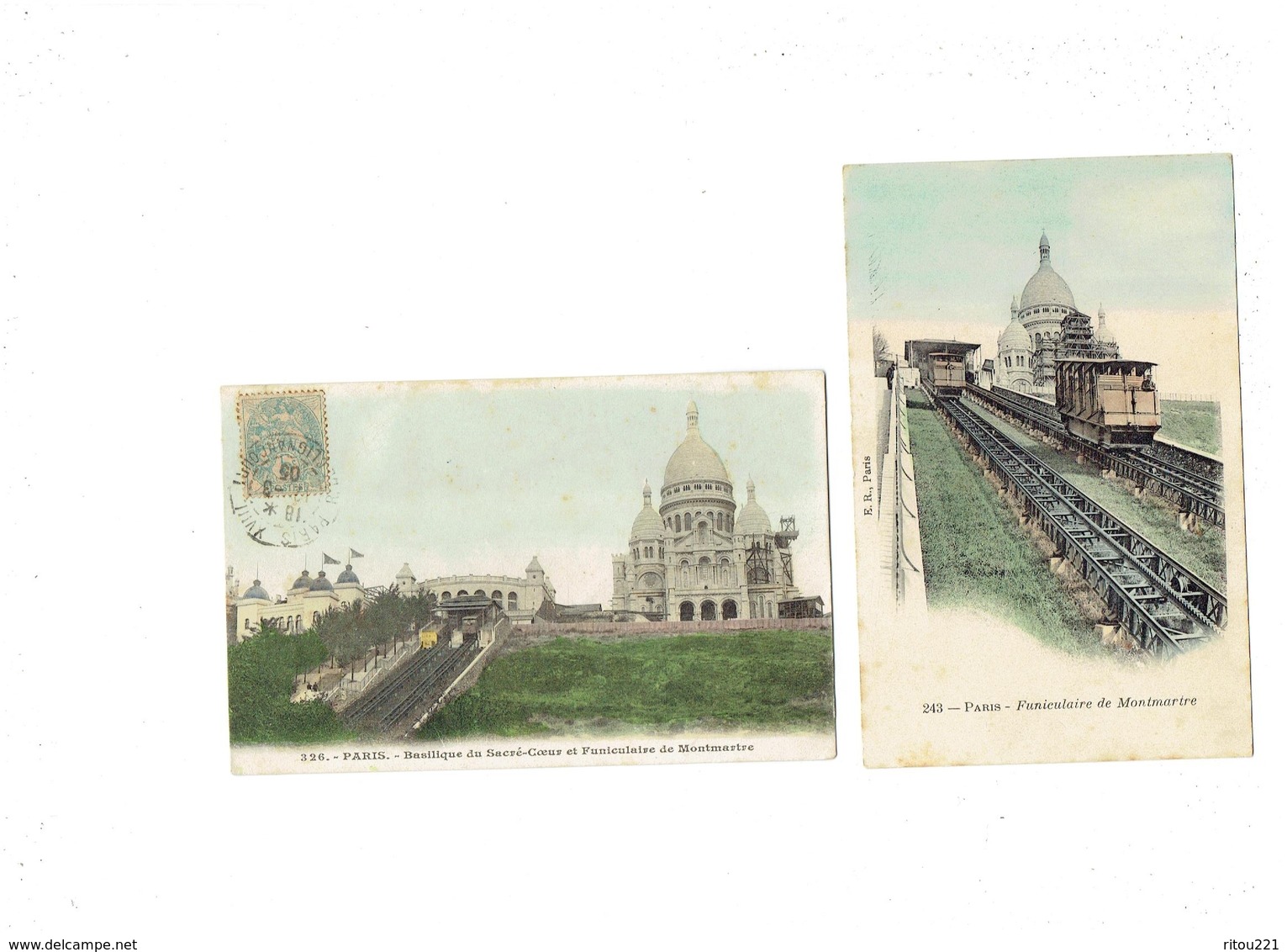 Lot 2 Cpa - 75 - PARIS - Sacré Coeur - Funiculaire - N°243 E.R /326 - Travaux échafaudage - Sacré Coeur