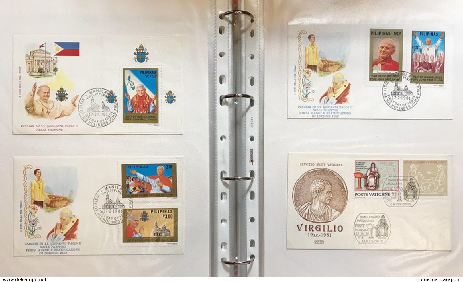 vaticano 1966-1986 raccolta di annate in busta primo giorno con posta aerea foglietti e congiunte