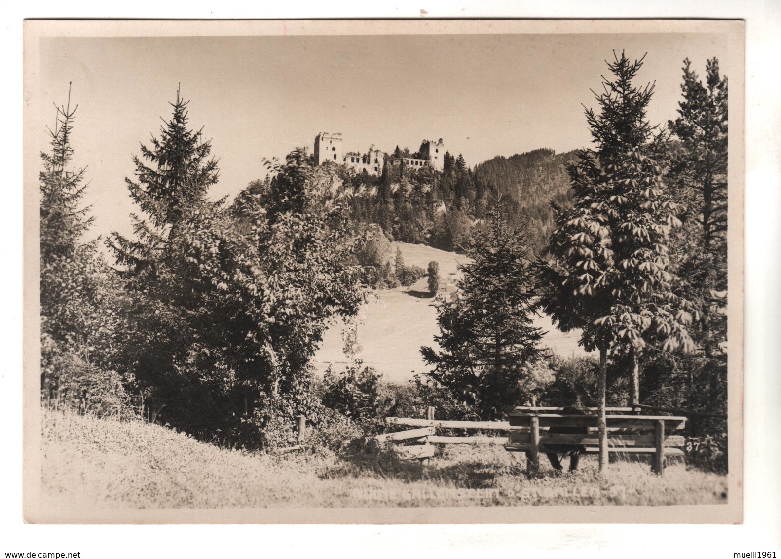 +  1165,  FOTO, 14,5 X 10,5 Cm, Burg Gallenstein, Sankt Gallen, 1923 - St. Gallen