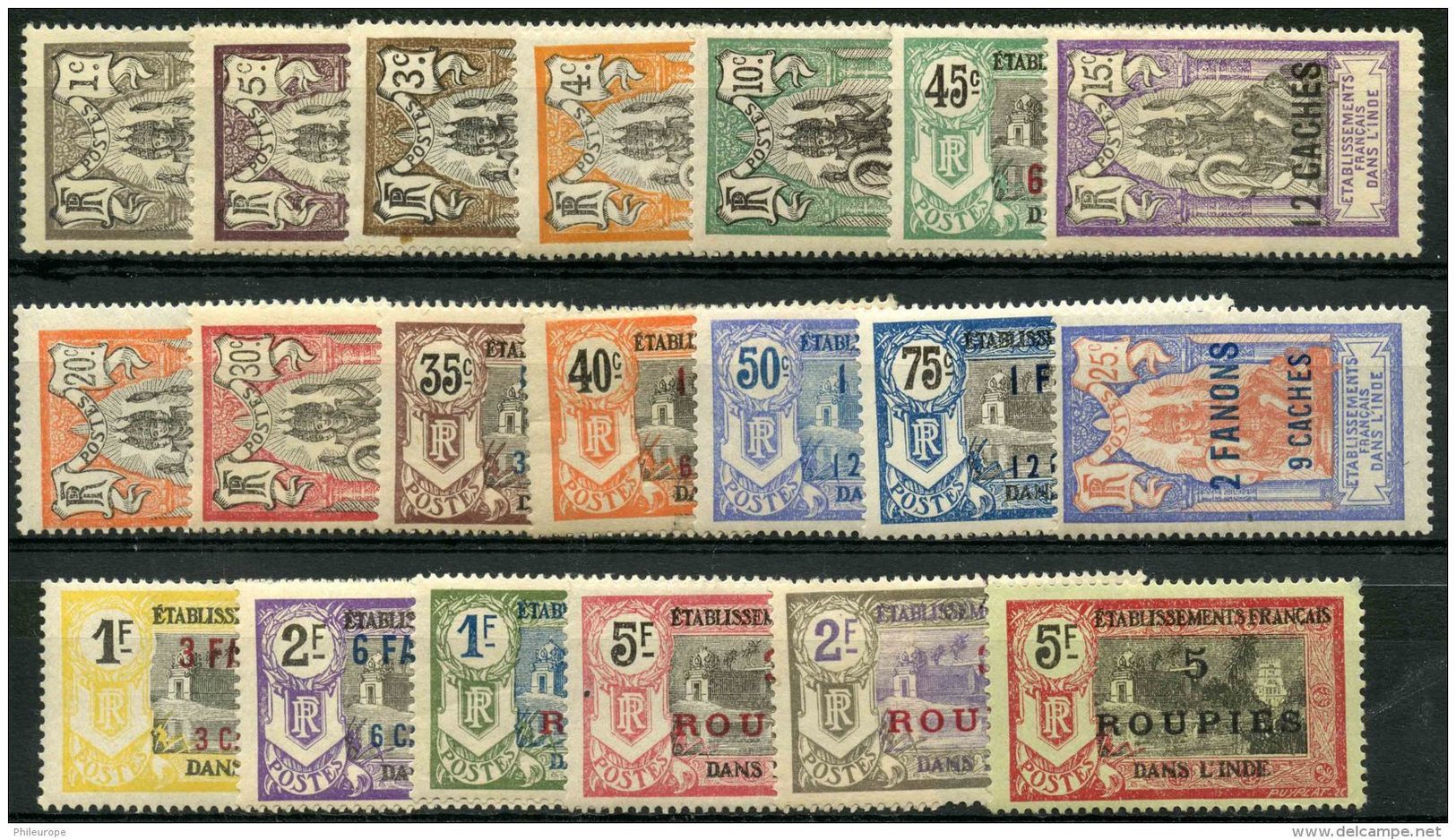 Inde (1923) N 59 à 78 * (chanriere) - Unused Stamps