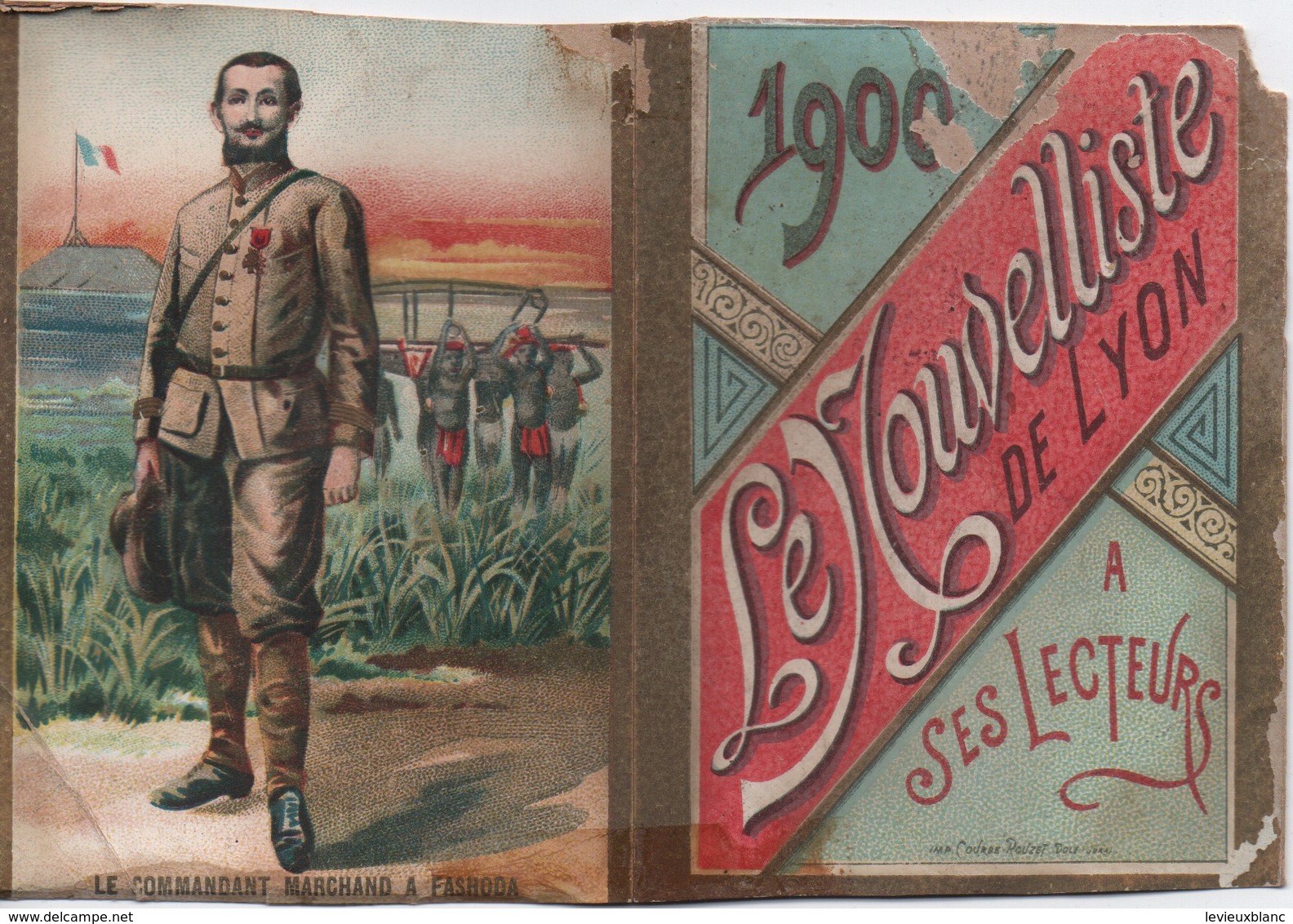 PRESSE/ Petit Calendrier De Poche/Le Nouvelliste De Lyon/Le Commandant Marchand à Fashoda/ Dôle/Jura/1900      CAL401 - Petit Format : ...-1900
