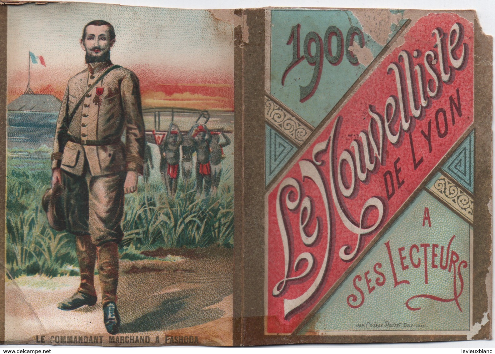 PRESSE/ Petit Calendrier De Poche/Le Nouvelliste De Lyon/Le Commandant Marchand à Fashoda/ Dôle/Jura/1900      CAL401 - Formato Piccolo : ...-1900