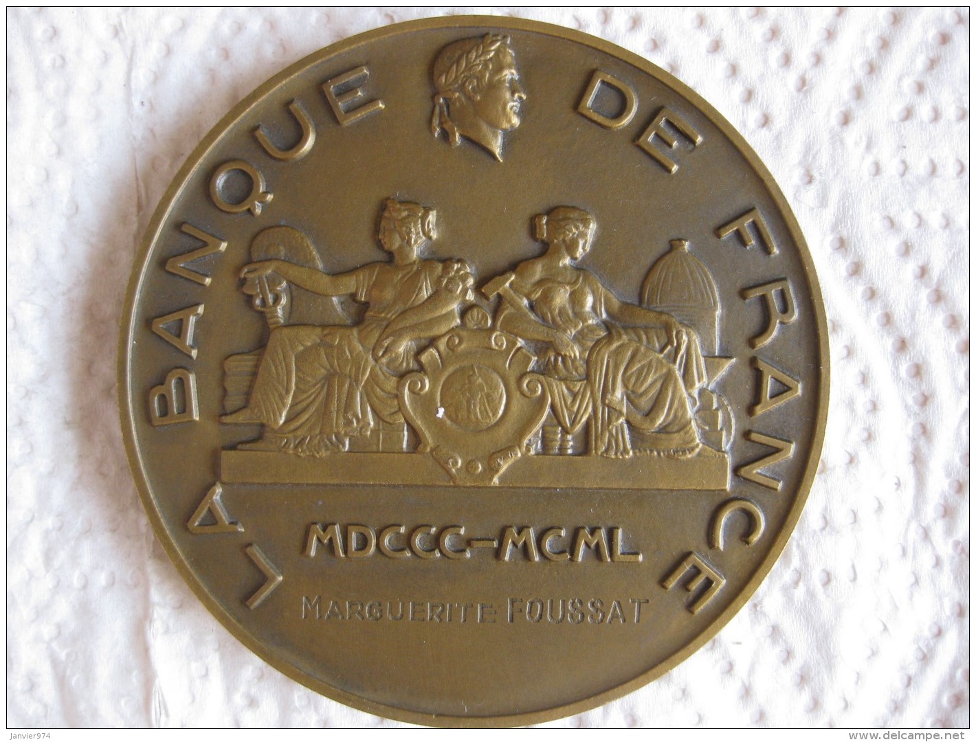 Médaille 150 Ans De La Banque De France 1800 1950 Attribué Par DUMAREST - Autres & Non Classés