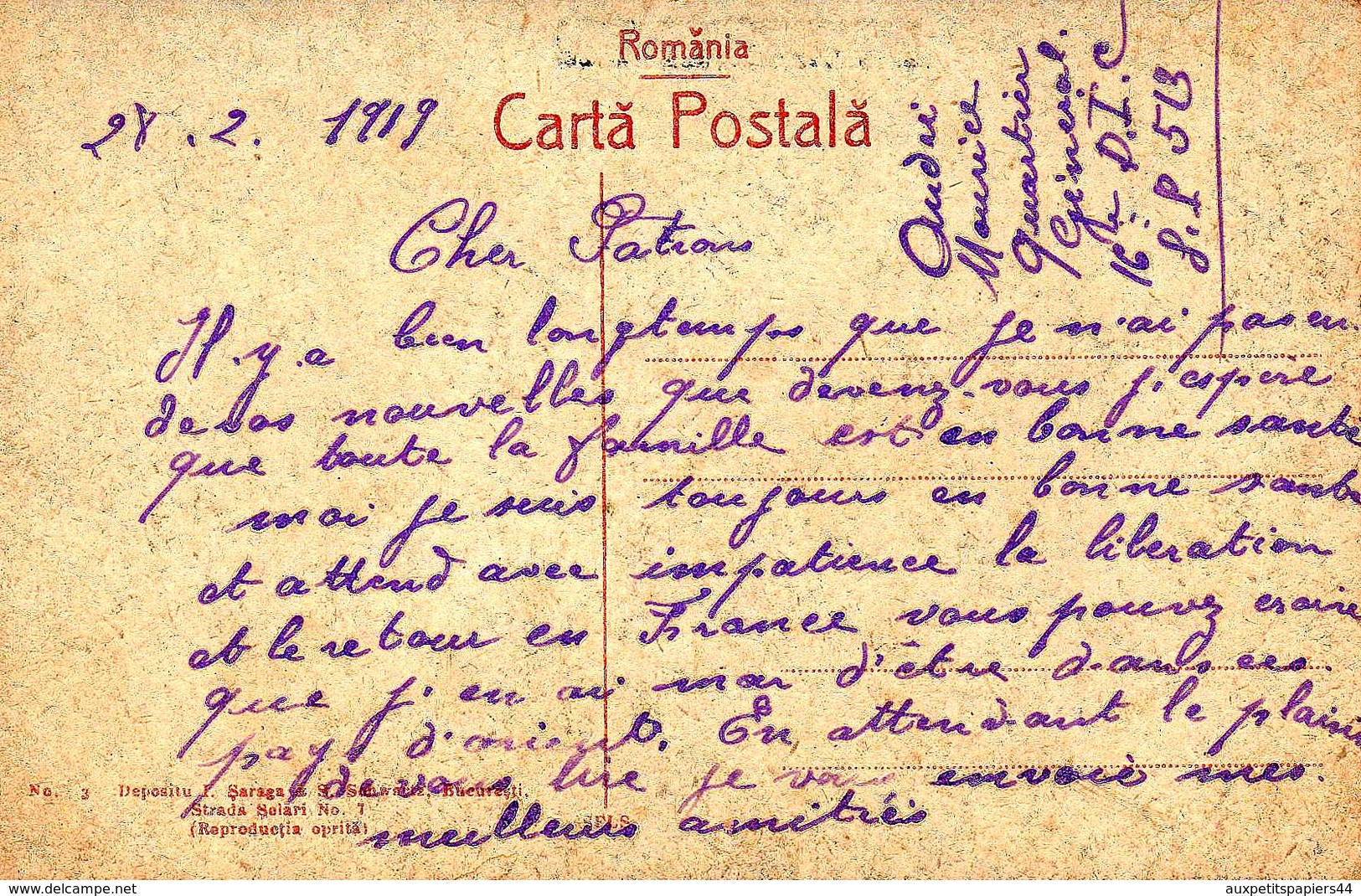 CPA Roumani - Bucarest - Bucuresti - Piata Marktplatz - 28.02.1919 - Rumänien