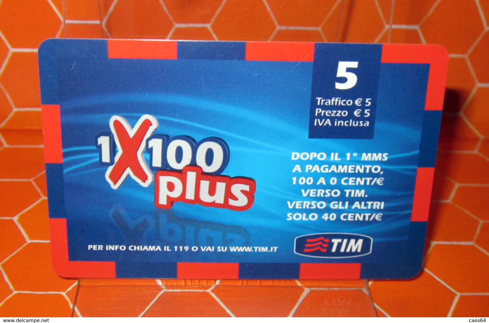 TIM € 5.00  1X100 PLUS  2010  SCHEDA GSM TELEFONICA PREPAGATA  USED - [2] Sim Cards, Prepaid & Refills