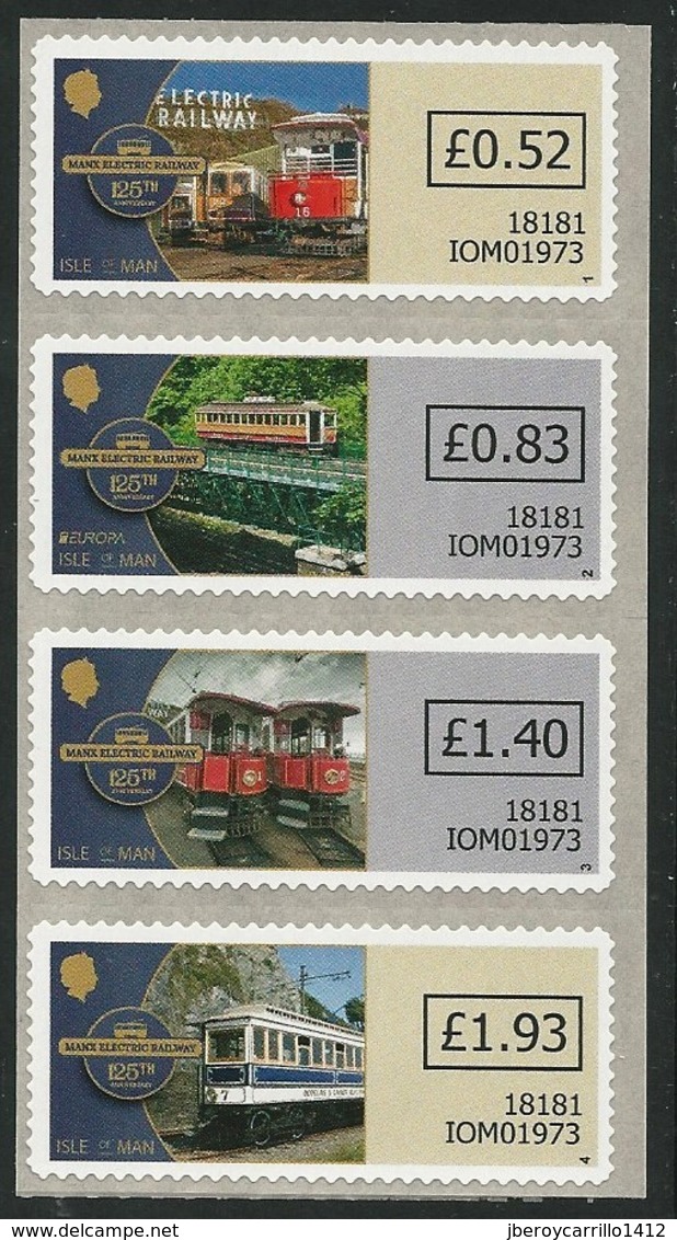 MAN, Isla De/  MAN ELECTRIC RAILWAY 125 ANNIVERSARY - EUROPA 2018 -" BRIDGES - BRÜCKEN - PONTS"- 4 VALUE DEFINITIVES ADH - 2018