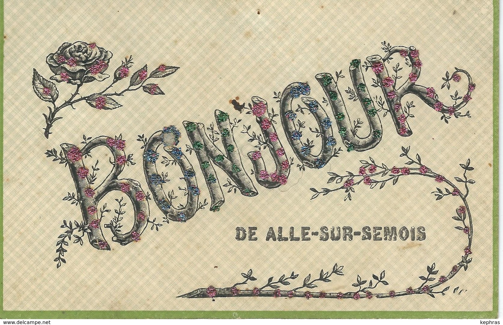 Bonjour De HALLE-SUR-SEMOIS - TRES RARE CPA - Cachet De La Poste 1908 - Vresse-sur-Semois