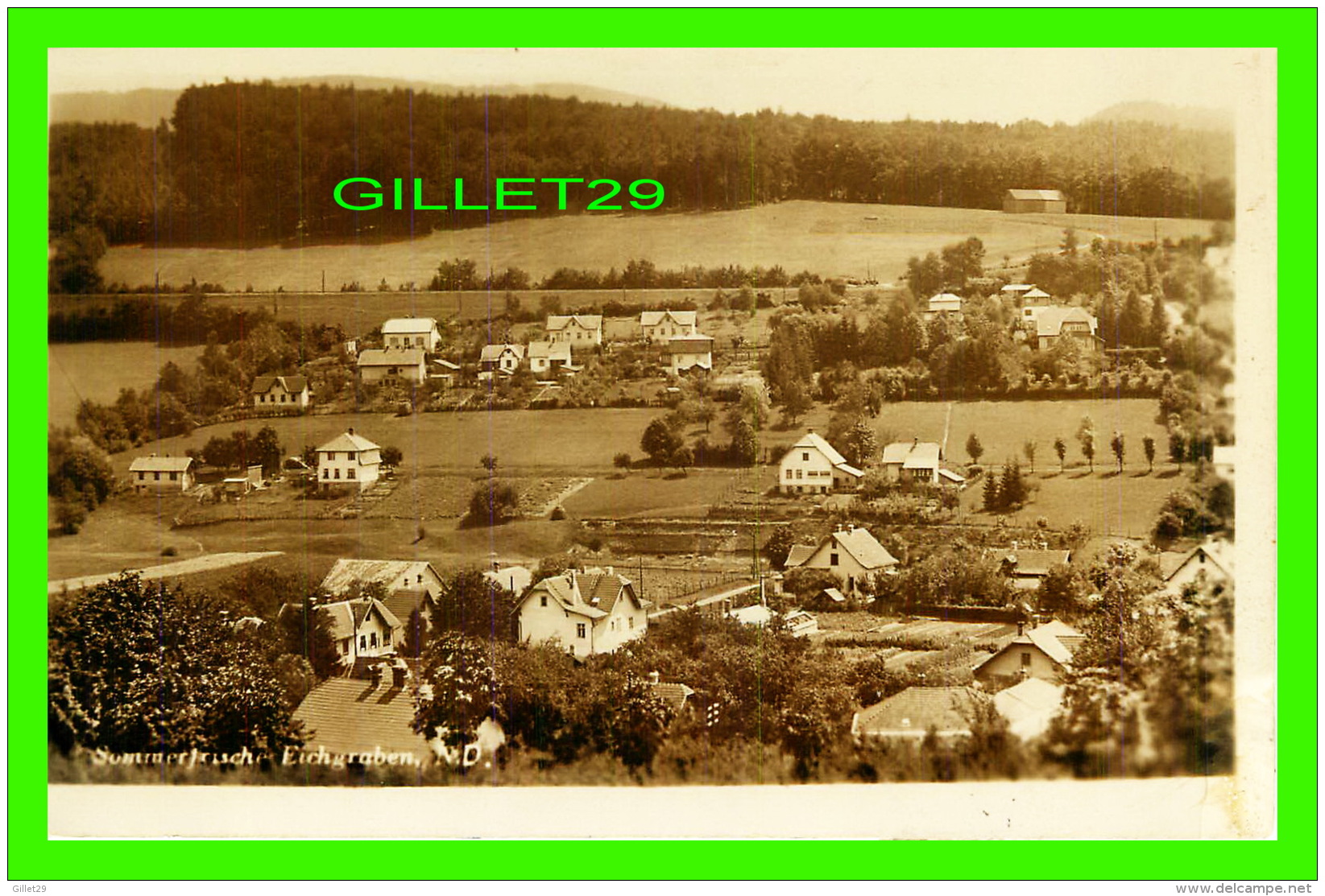 EICHGRABEN, AUTRICHE - SOMMERFRISCH - VUE AÉRIENNE DU VILLAGE - CIRCULÉE EN 1942 - - Autres & Non Classés