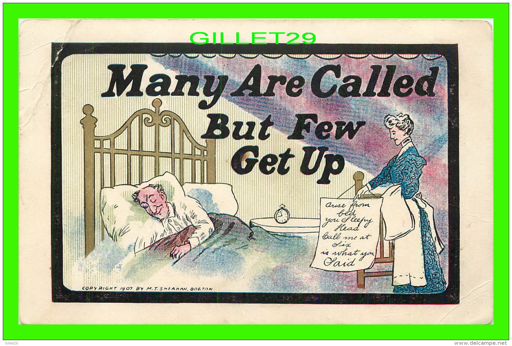 HUMOUR, COMICS - MANY ARE CALLED BUT FEW GET UP - TRAVEL -  1907, BY M. T. SHEAHAN - - Humour