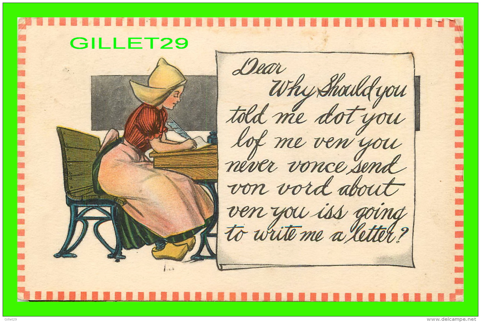 HUMOUR, COMICS - DEAR, WHY SHOULD YOU TOLD ME DOT YOU LOF ME VEN YOU - TRAVEL IN 1914 - - Humour